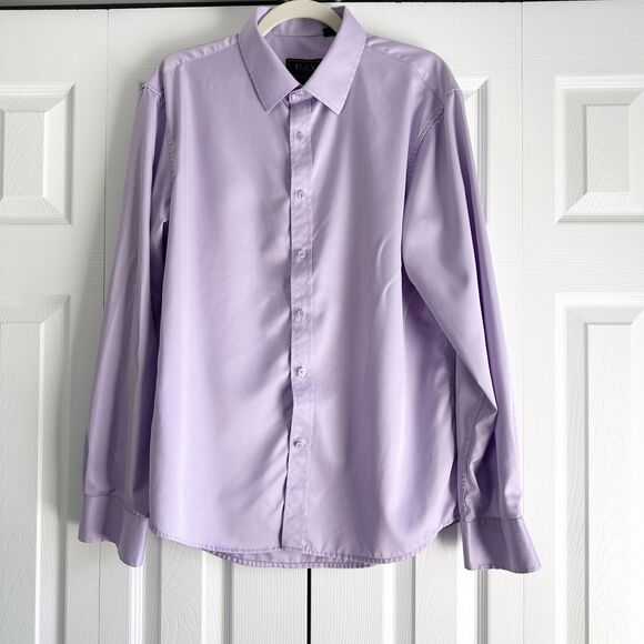 Flex Dress Shirt Mens Size M Purple Luxury Collection Long Sleeve - Picture 1 of 10